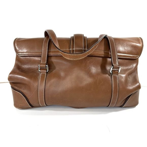 Vintage Coach Leather Hampton Satchel Hobo Handbag Brown - Picture 2 of 12